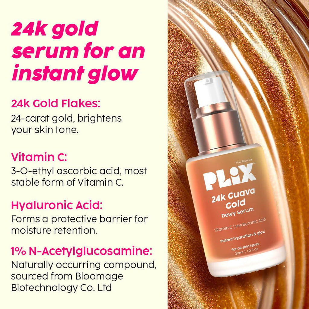PLIX The Plant Fix 24k Guava Gold Lightweight Face Serum and Moisturizer Combo