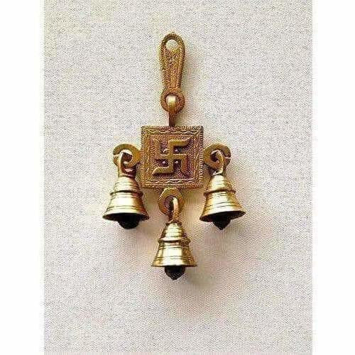 Brass Swastika Hanging Bells Hover Image