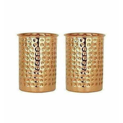 Pure Copper Glass Cup Volume 350ml - Set of 2 Hover Image