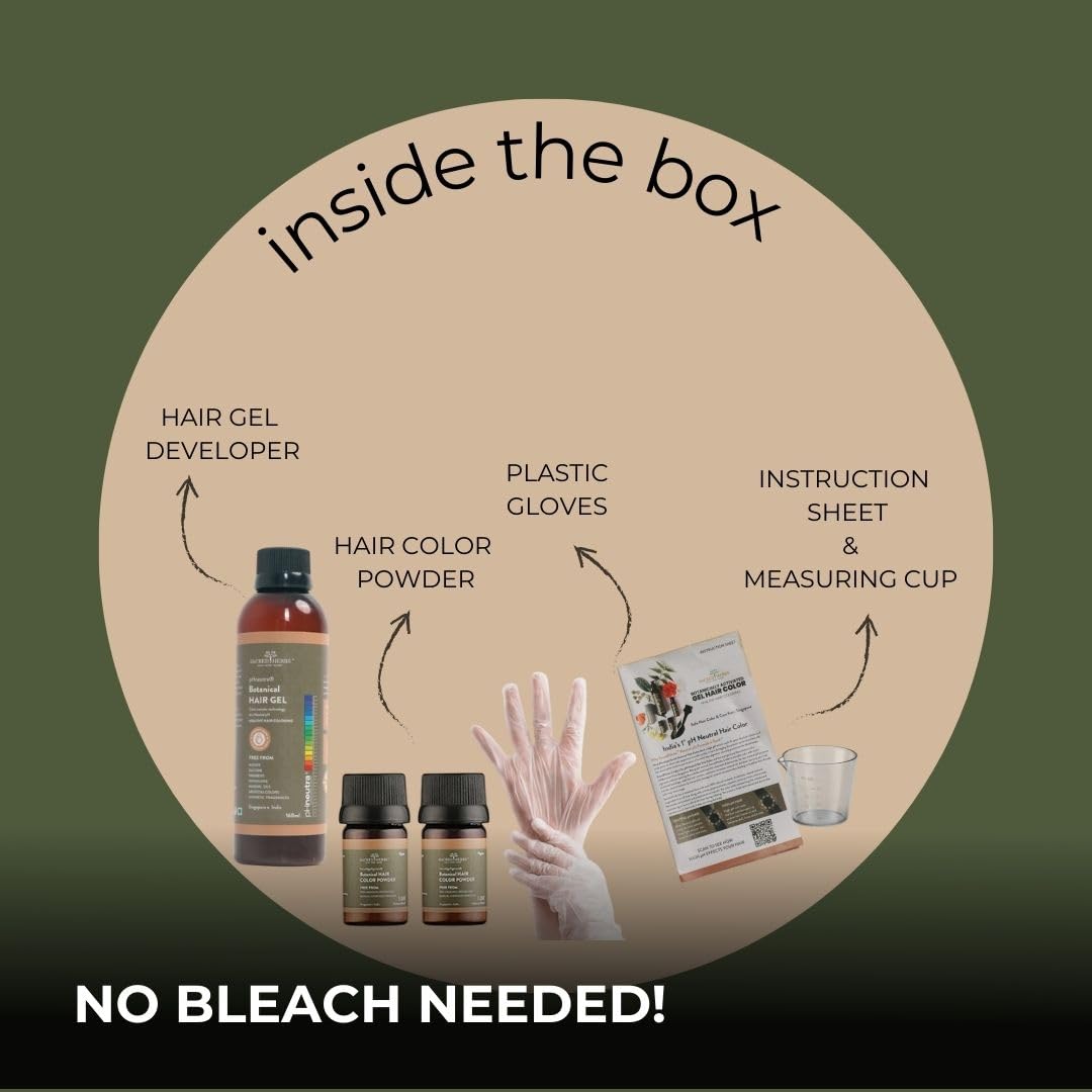 Natural Black Hair Color Gel 180ml Ammonia-Free Organic Long-Lasting