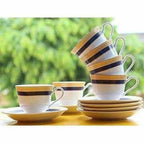 Classical Golden Border Cup Set with Saucer, Set of 12, 200ml