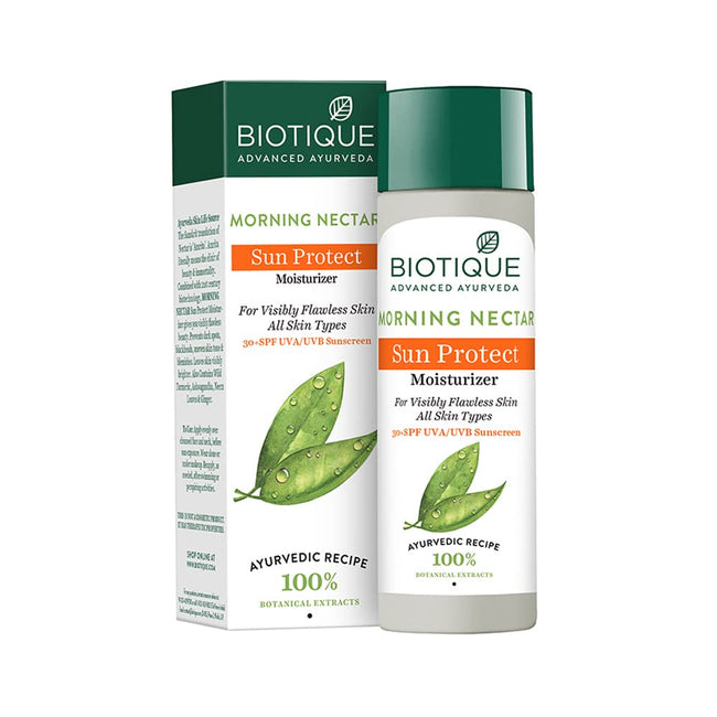 Biotique Advanced Ayurveda Bio Morning Nectar Visibly Flawless Sun Protector 30+SPF UVA/UVB Sunscreen Hover Image