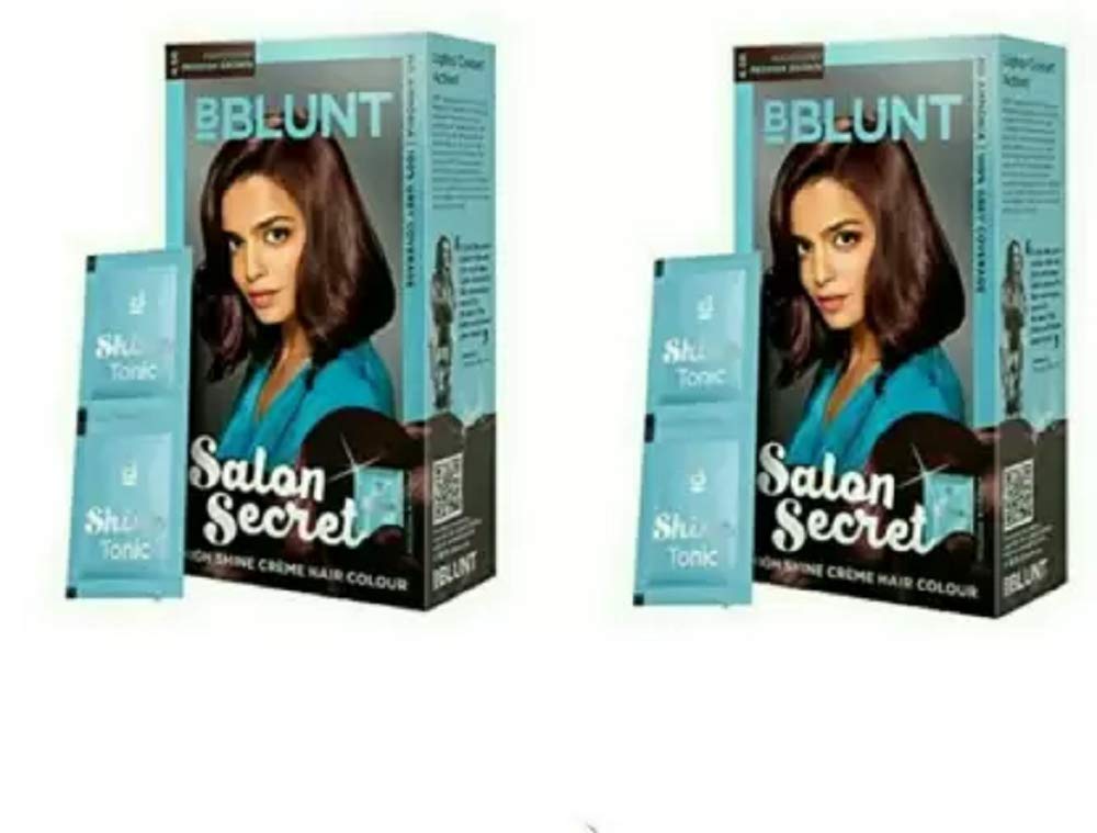 BBLUNT Shine Creme Hair Color Honey Brown 5.32 with Shine Tonic 108g