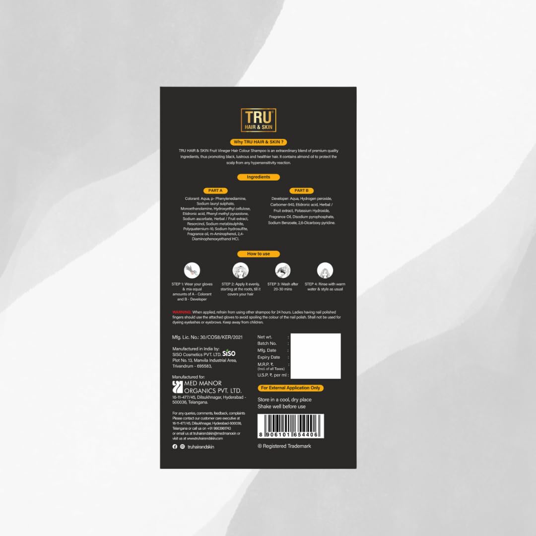 TRU HAIR & SKIN Fruit Vinegar Hair Color - 1000ml