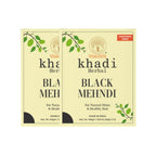 Vagad's Khadi Herbal Black Mehndi with Neem for Lasting Hair Color 2x100g