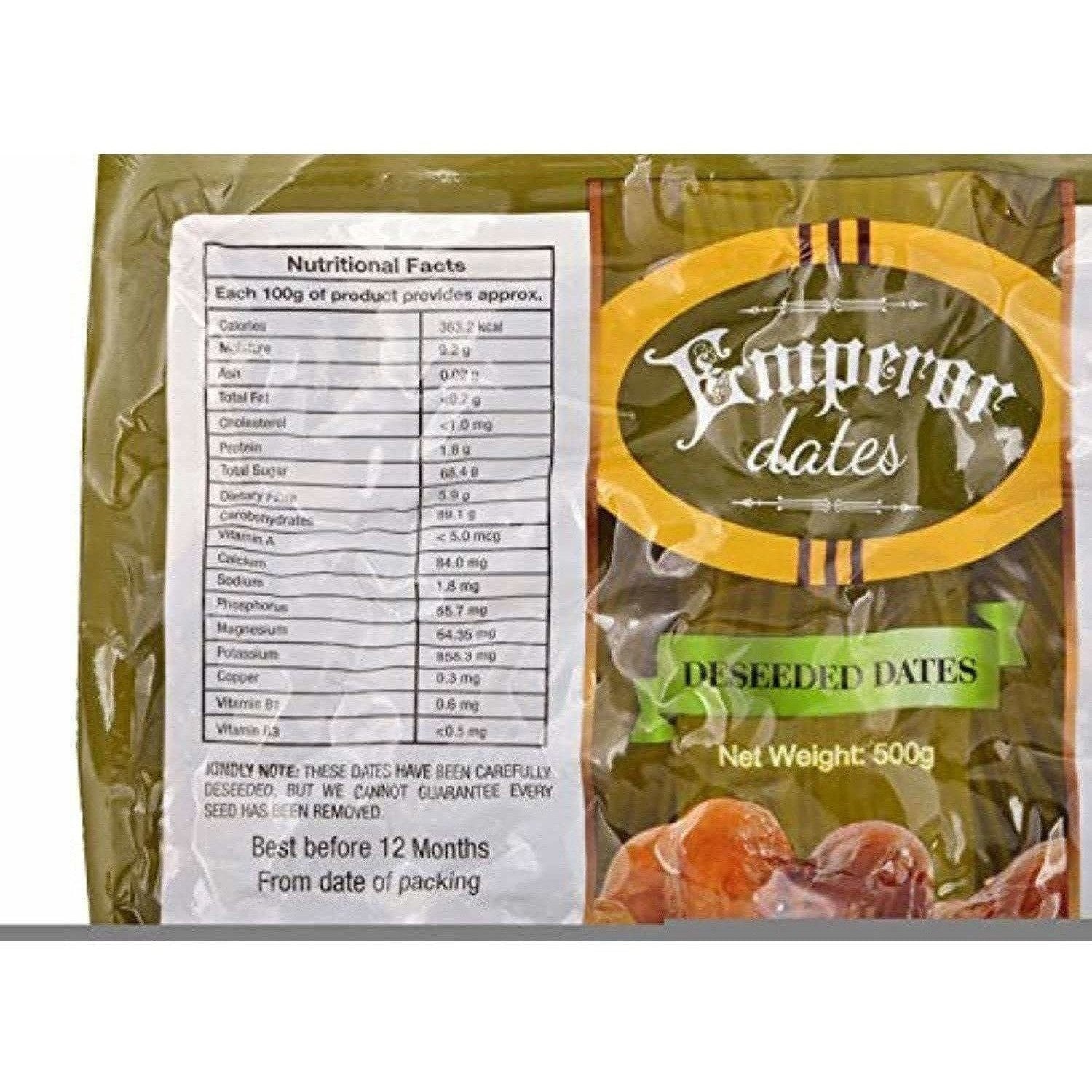 Emperor Seedless Dates - Deseeded  500g Pouch