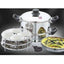 Round Steamer with Fry Pan,Steamer Idly & Dhokla Plate
