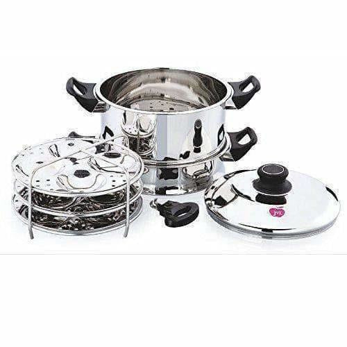 Round Steamer with Fry Pan,Steamer Idly & Dhokla Plate