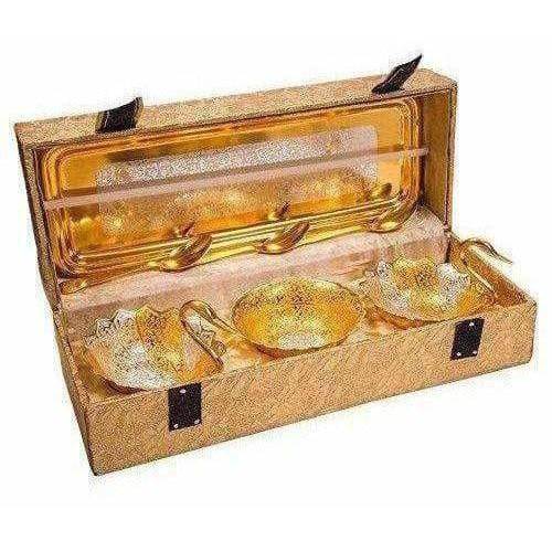 Silver Gold-Polished Swan Shaped Bowl Set For Make Dining Main Image