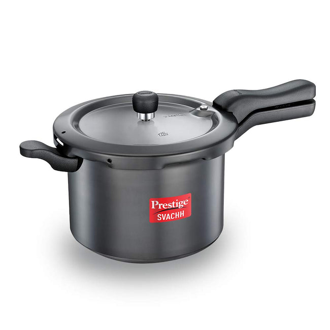 Prestige Deluxe Plus Hard Anodized Outer Lid Pressure Cooker, 5 Litres, Black Hover Image