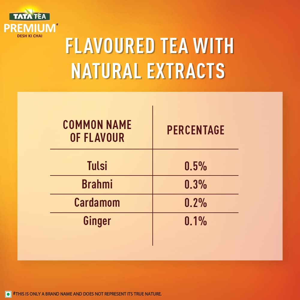 Tata Tea Teaveda Powder | Premium Assam Tea Leaves | Made With Goodness of Indian Herbals - Tulsi, Elaichi, Ginger & Brahmi