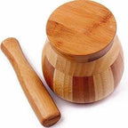 Wooden Motar Pestle Set (Brown)