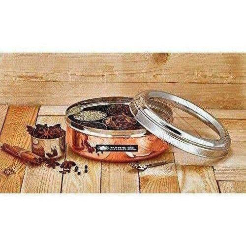 Stainless Steel and Copper Silver Spice Box and German Bowl Set of 3 Main Image