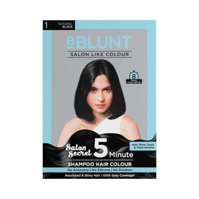 Bblunt 5-Minute Black Hair Color Shampoo for Grey Coverage 20ml x 5 Hover Image