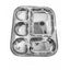 Stainless Steel 5 in 1  Compartment Dinner Plate Set of 2