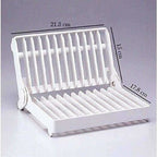 White Color - Folding Plastic Kitchen Dish Rack Stand Plate Holder - 2 Piece