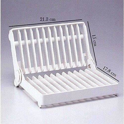 White Color - Folding Plastic Kitchen Dish Rack Stand Plate Holder - 2 Piece