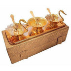 Silver Gold-Polished Swan Shaped Bowl Set For Make Dining