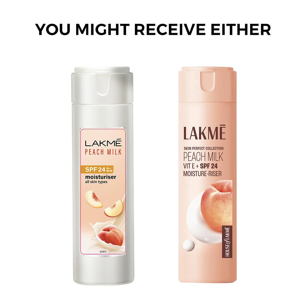 Lakme Peach Milk Moisturiser SPF 24 PA++ | Hydrating Sunscreen Lotion | Daily UV Protection