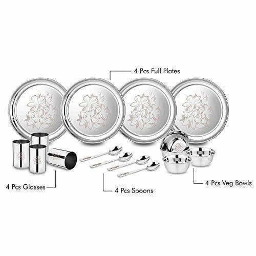 Stainless Steel Glory Dinner Set, 16-Pieces