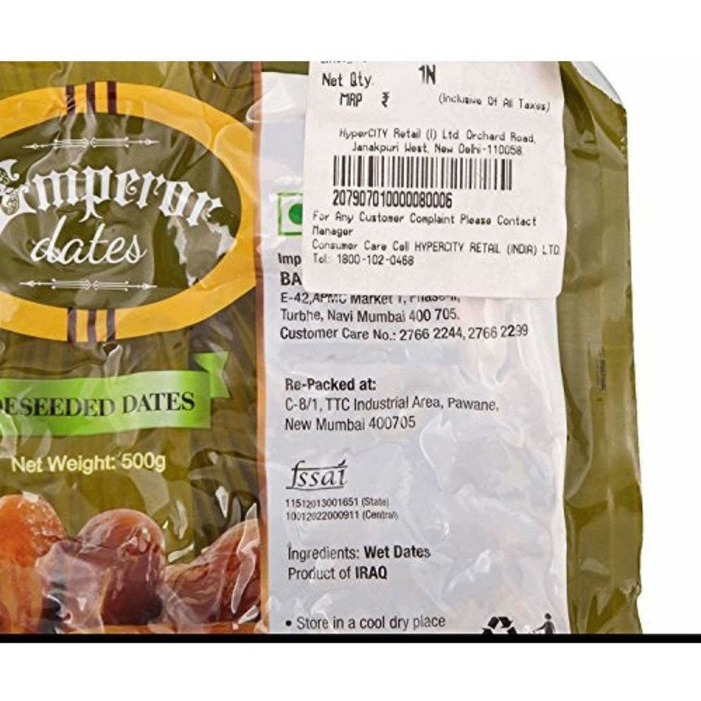 Emperor Seedless Dates - Deseeded  500g Pouch