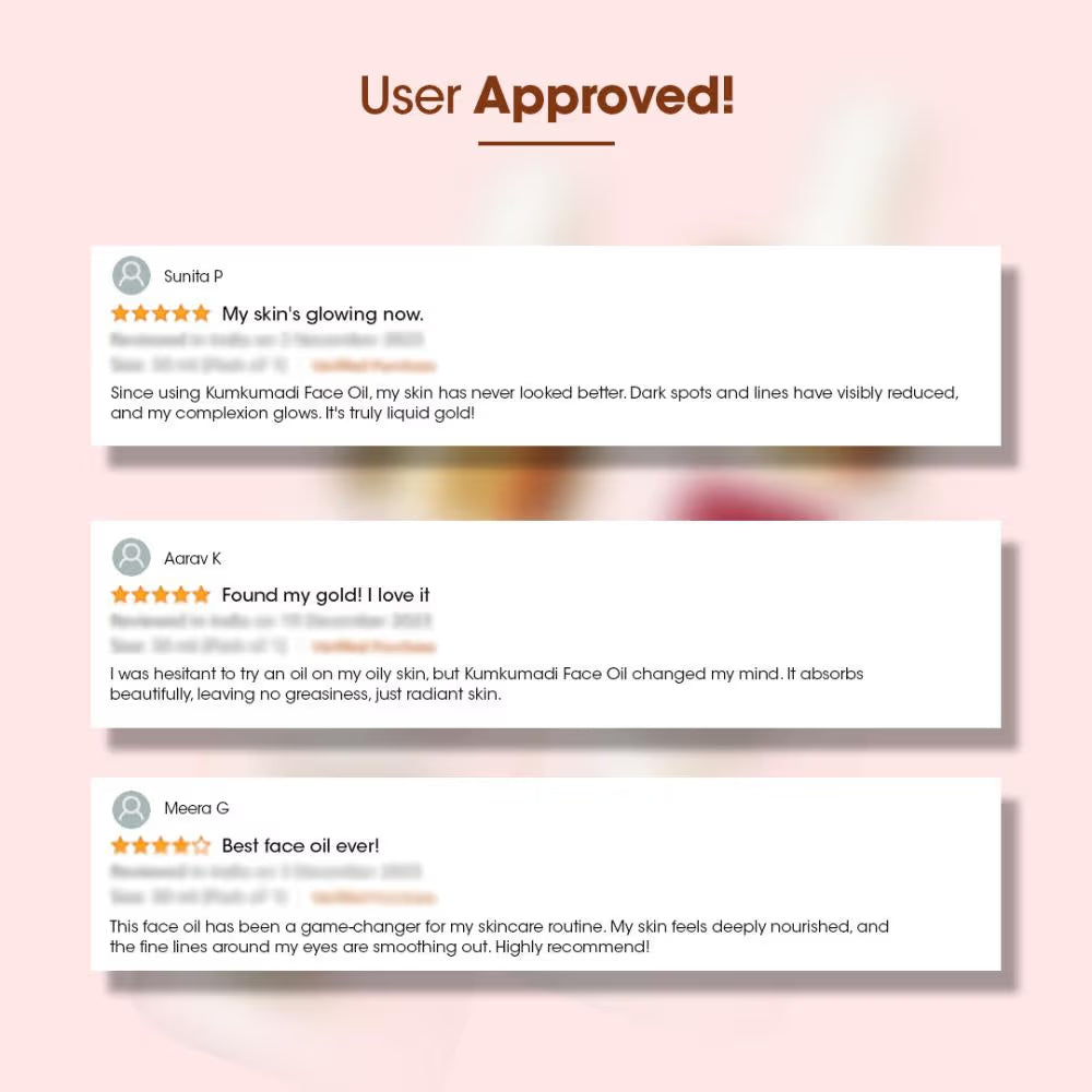 TAC Kumkumadi Gold Glow Face Oil | 100% Pure Ayurvedic Formula | For Glowing & Youthful Skin