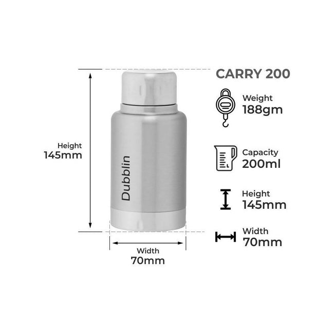 Dubblin Carry Silver Vacuum Bottle Main Image
