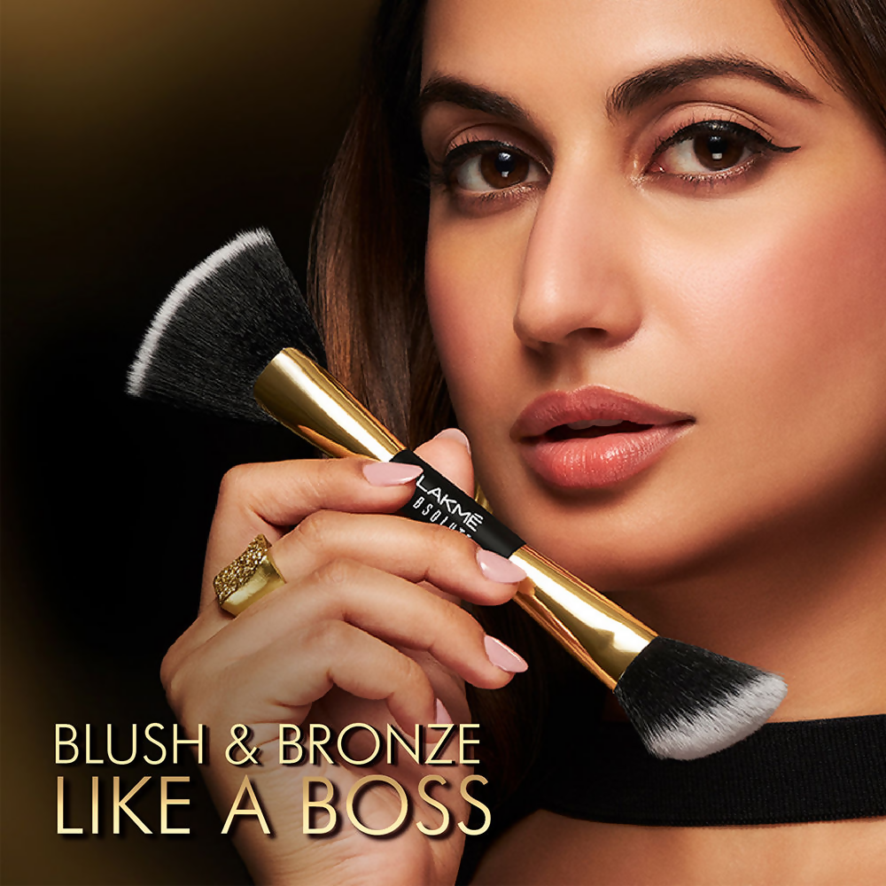 Lakme Absolute Makeup Master Tools - Dual Ended Blush And Contour Brush