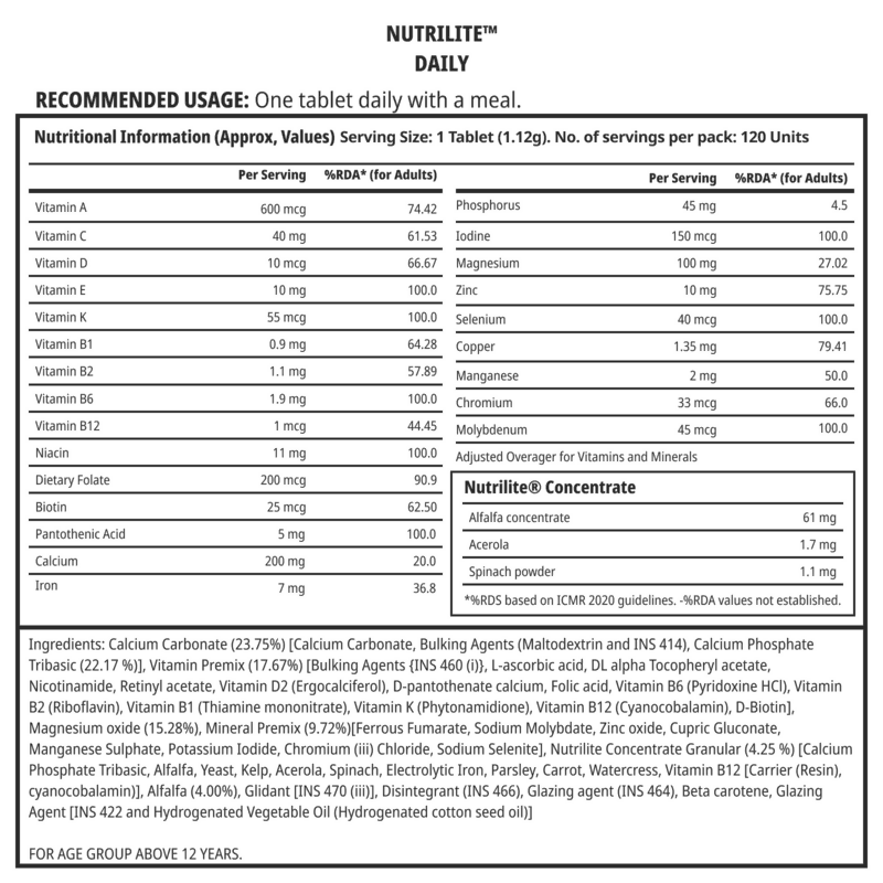 Nutrilite Daily Multivitamin and Multimineral Tablets