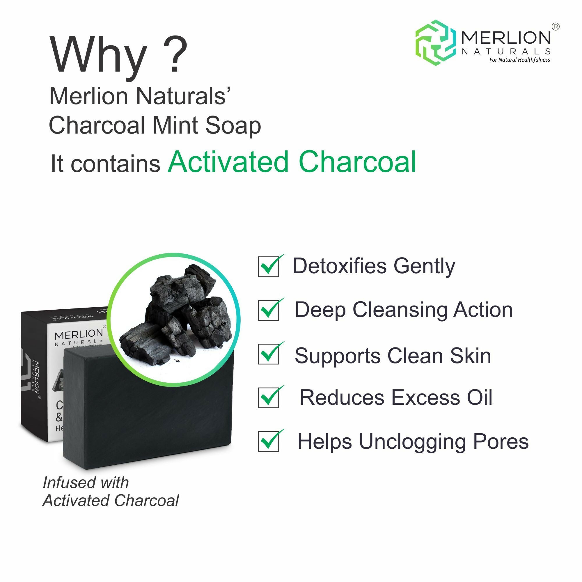 Merlion Naturals Charcoal & Mint Glycerine Soap