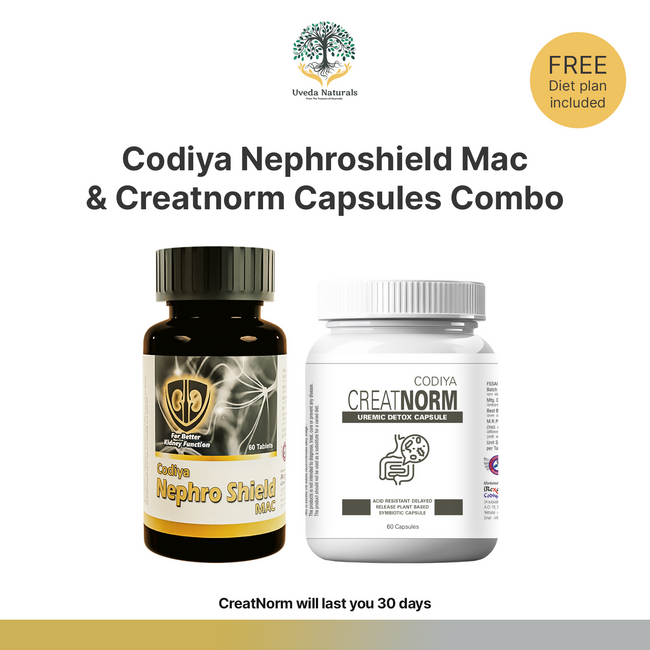 Uveda Naturals Codiya Nephroshield Mac & Creatnorm Capsules Combo Main Image