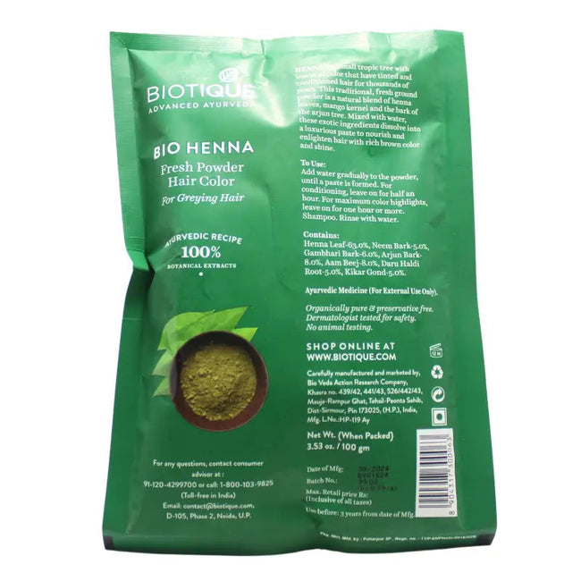 Biotique Advanced Ayurveda Bio Henna Fresh Powder Hair Color Main Image