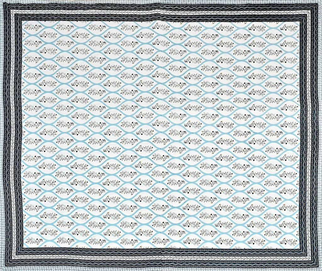 Yellow White Ethnic Motifs Cotton 200TC King Bedsheet With 2 Zipper Pillow Covers - King Size by House of Ree