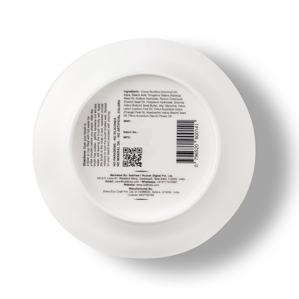 Satthwa Shaving Soap infused With Neroli, Lemon & Orange