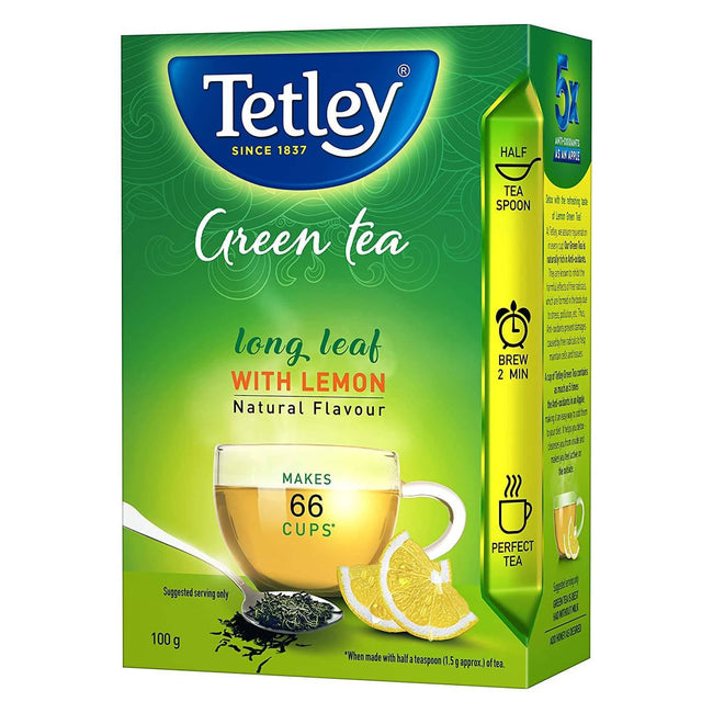 Tetley Long Leaf Green Tea With Lemon Hover Image