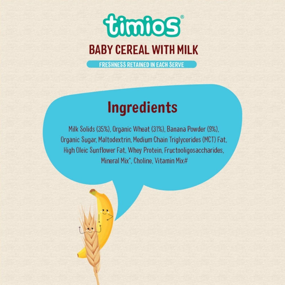 Timios Organic Wheat Banana Baby Cereal