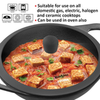 Hawkins Futura Cast Iron Nonstick Kadai with Glass Lid - Black (CIK15G)