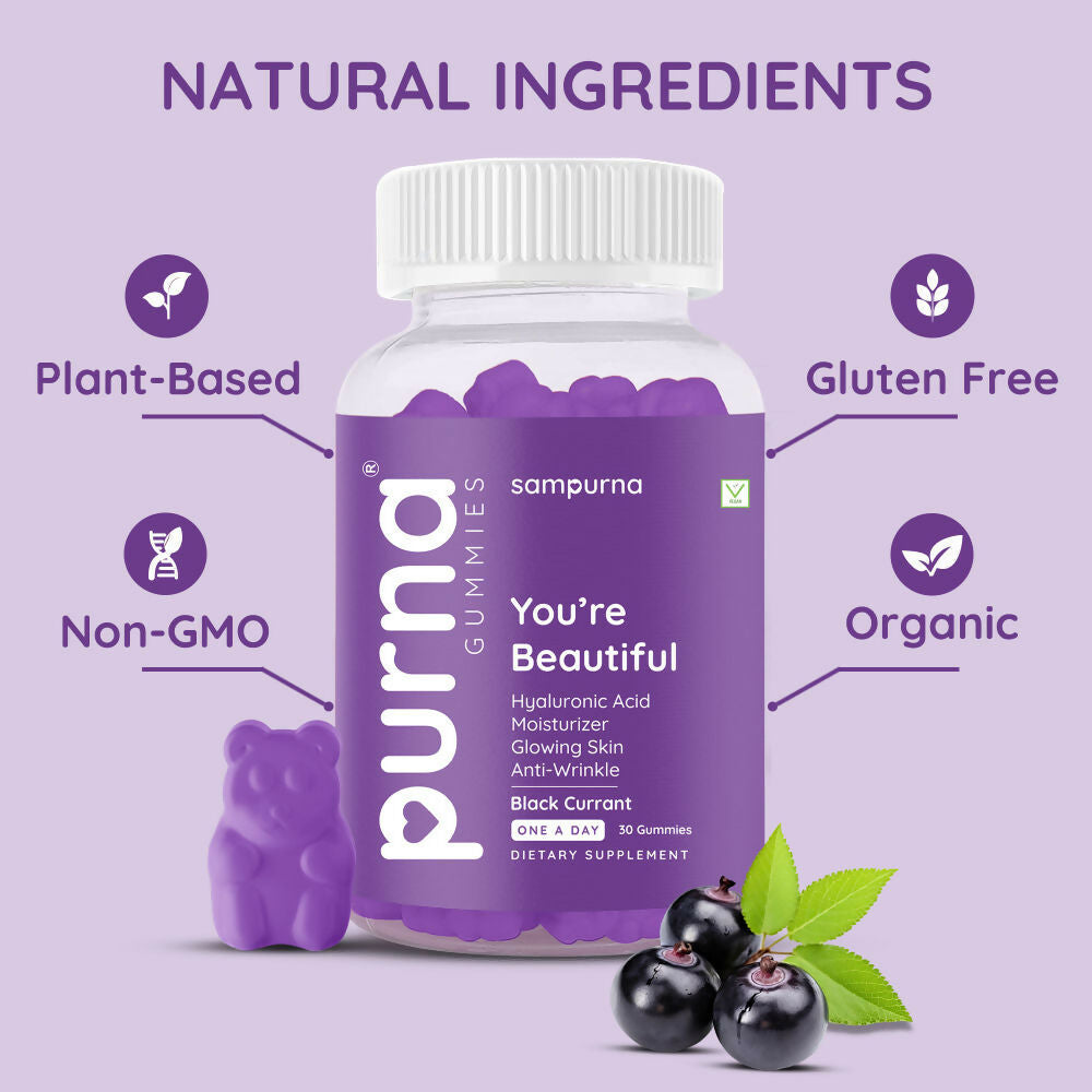 Purna Sampurna You're Beautiful Hyaluronic Acid Gummies - Black Currant