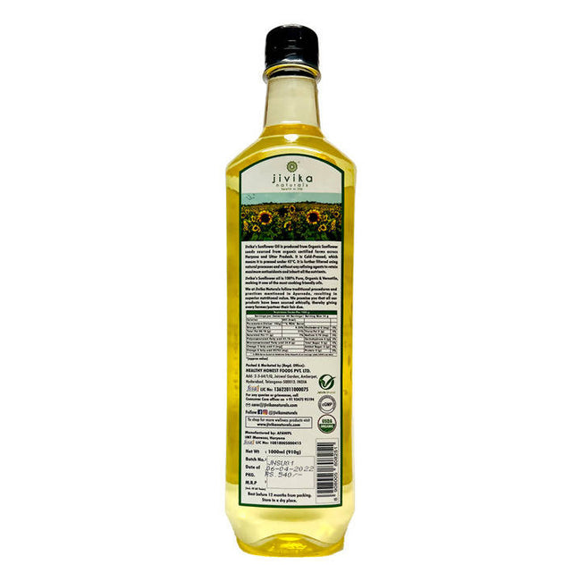 Jivika Naturals Cold Pressed Organic Sunflower Oil Main Image
