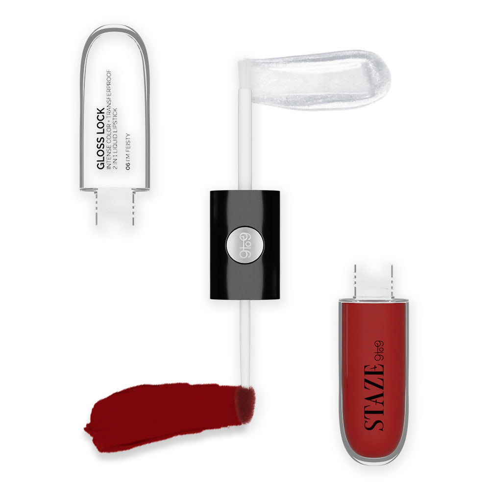 Staze 9To9 Gloss Lock 2-In-1 Liquid Lipstick - 06 Im Feisty