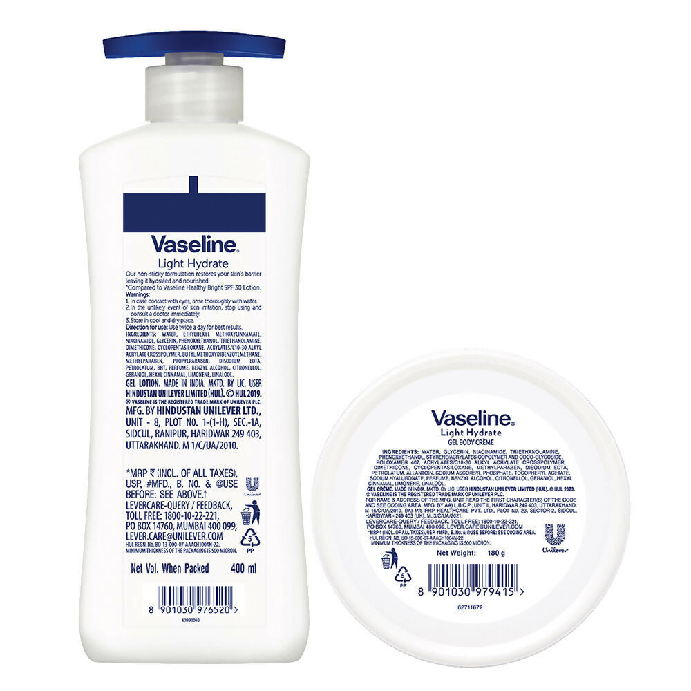 Vaseline Light Hydarate Combo