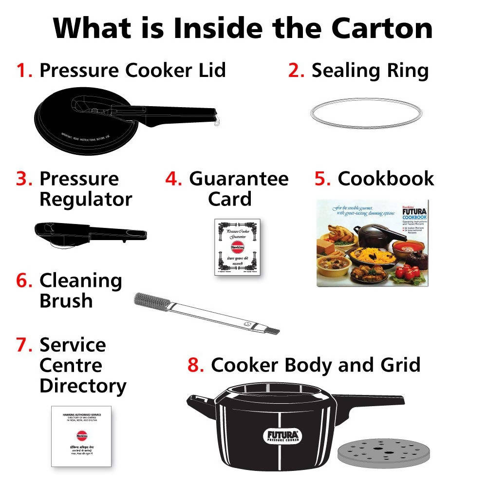 Hawkins Futura Hard Anodised Aluminium Induction Pressure Cooker (Inner Lid)