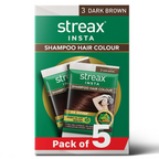 Streax Insta Shampoo Hair Colour for Women & Men, Dark Brown 3