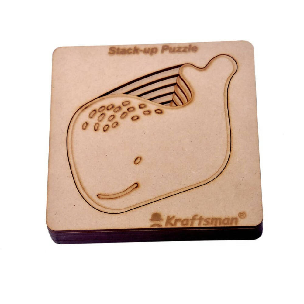 Kraftsman Stack Up Puzzles/ Layered Puzzle Fish Shape For Kids | Color Kit Included | 6 Pieces Puzzle