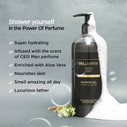 Bella Vita Luxury CEO MAN Shower Gel For Deep Cleansing, Hydrating & Moisturising Skin with Aloe Vera & Charcoal Powder