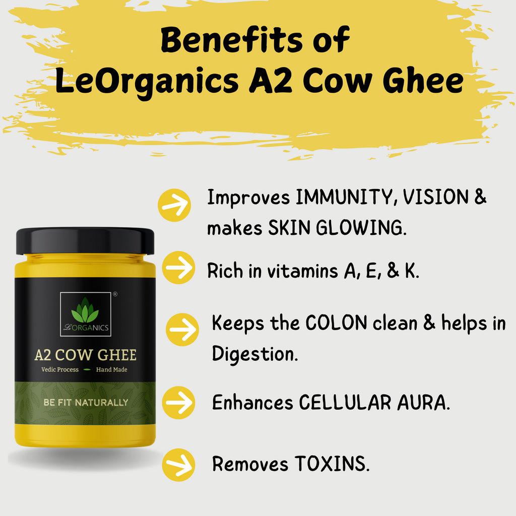 Le Organics A2 Cow Ghee | Cultured Desi Ghee | Homemade & Certified Organic Ghee