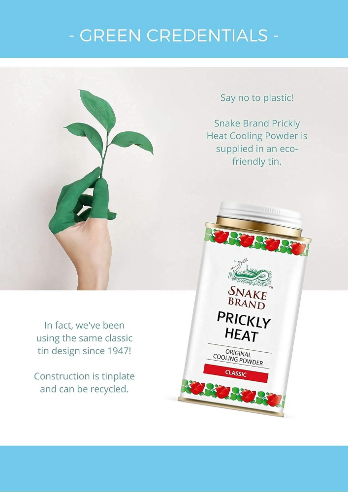 Snake Brand Classic Prickly Heat Cooling Talcum