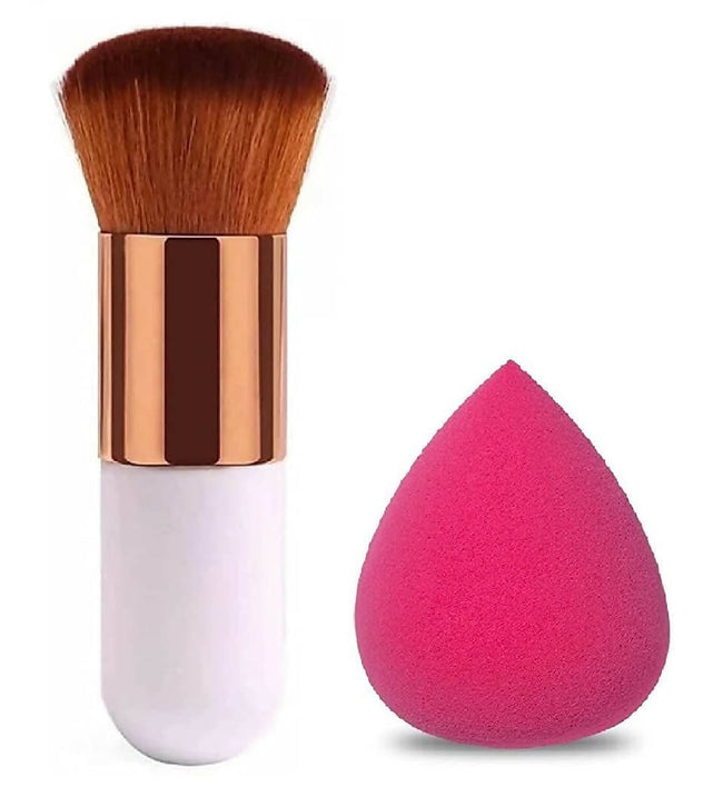Favon Pack of 1 Foundation Cum Blush Brush and 1 Blender Puff Hover Image