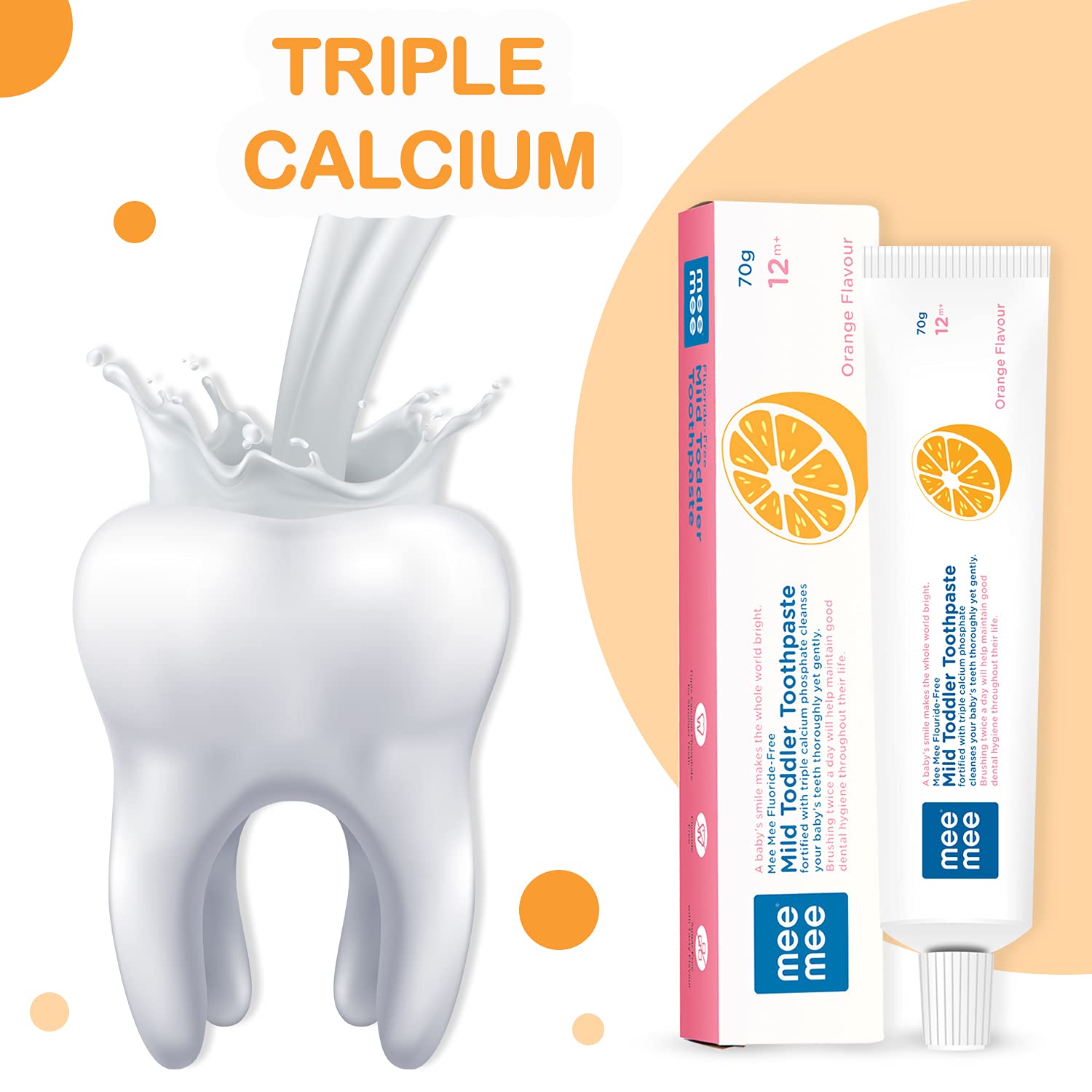 Mee Mee Fluoride-Free Mild Toddler Toothpaste - Orange Flavor