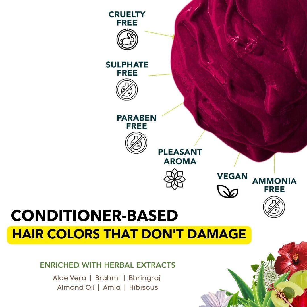 Ruby Wine Semi-Permanent Hair Color 120g - DIY Conditioner Formula